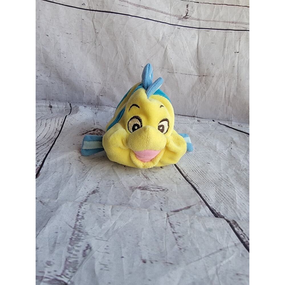 Disney Store Flounder Little Mermaid Mini Bean Bag Plush READ